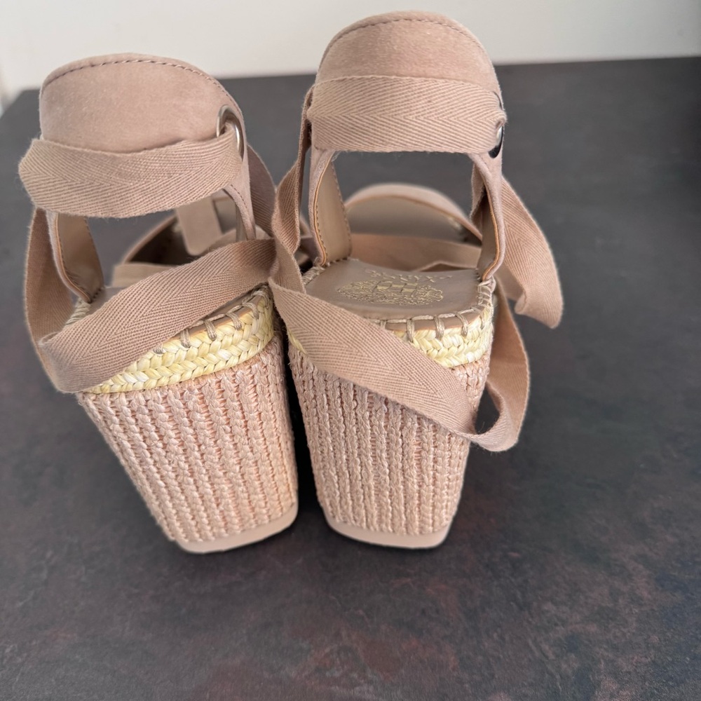 Vince Camuto Women's Taupe Espadrille Wedges - Picture 7 of 13